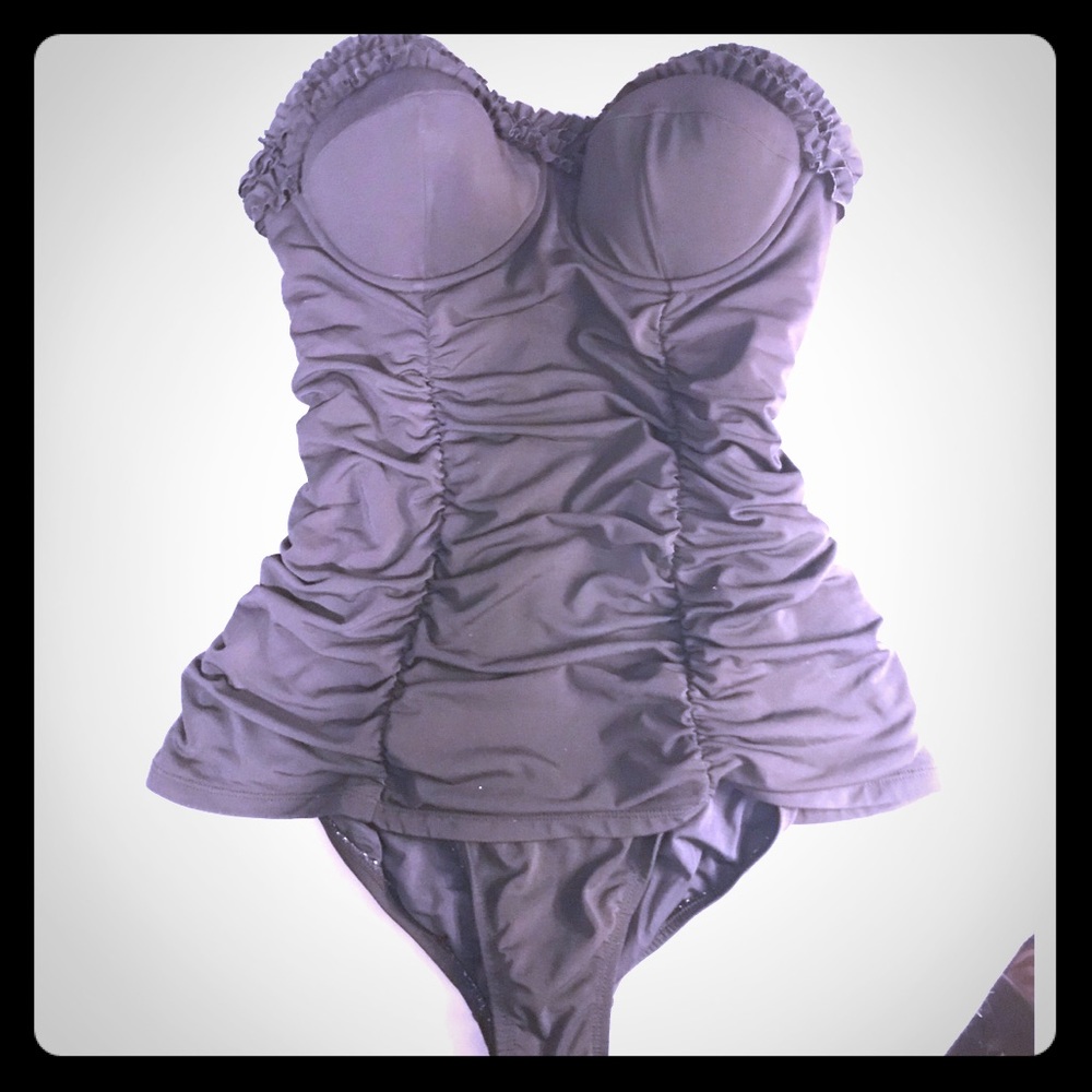 Pinup girl glam one piece swimsuit
